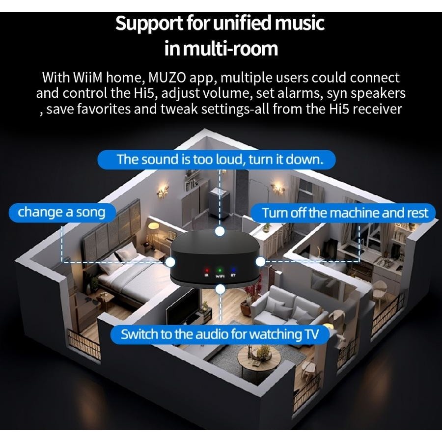 Streamer Audio Wi-Fi AOA HI5 – Compatible Spotify & Tidal Connectimage-2