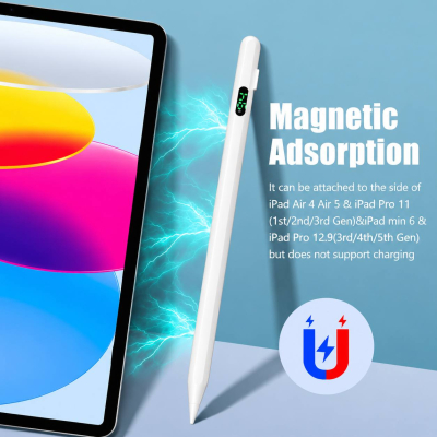 Stylet Tactile Universel Rechargeable USB-C avec Écran Numérique – Pression Active pour iOS, Android & Windows