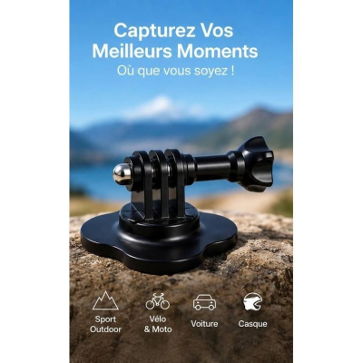 Support Adhésif 3M Haute Résistance pour GoPro & Insta360 – Fixation Incassable sur Casque & Surfaces Lisses