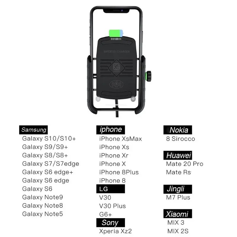 Support de Téléphone Moto avec Chargeur Sans Fil pour Guidonimage-2