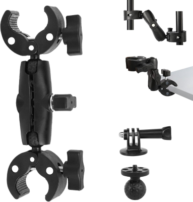 GENERALE - Support Fixation Double Pince pour Caméra d'Action – Vis $1/4