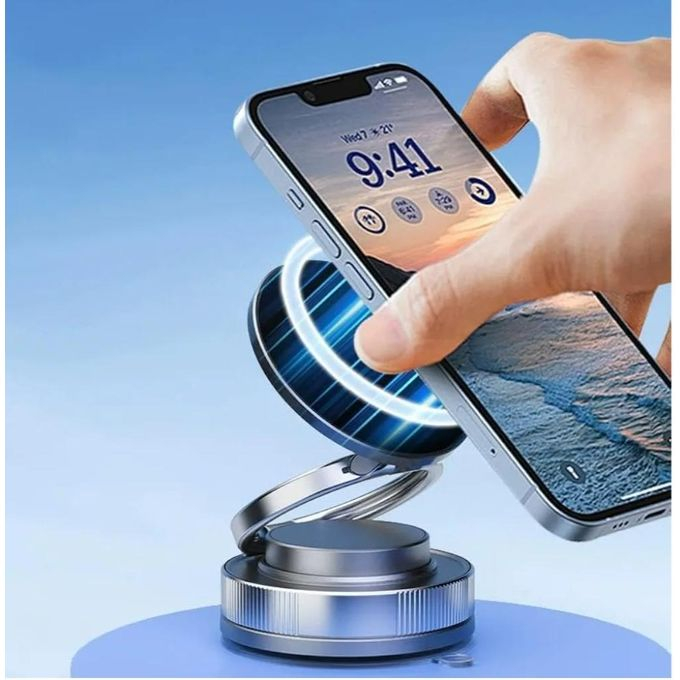 Support Mural Magnétique pour Téléphone Portable – Fixation Ventouse Haute Adhérence pour Miroir, Vitre et Cuisine