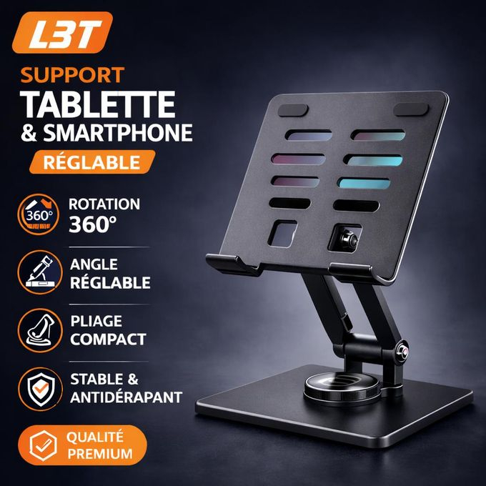 Support Ordinateur et Tablette en Acier au Carbone – Support de Bureau Rotation 360° Ultra-Robusteimage 4