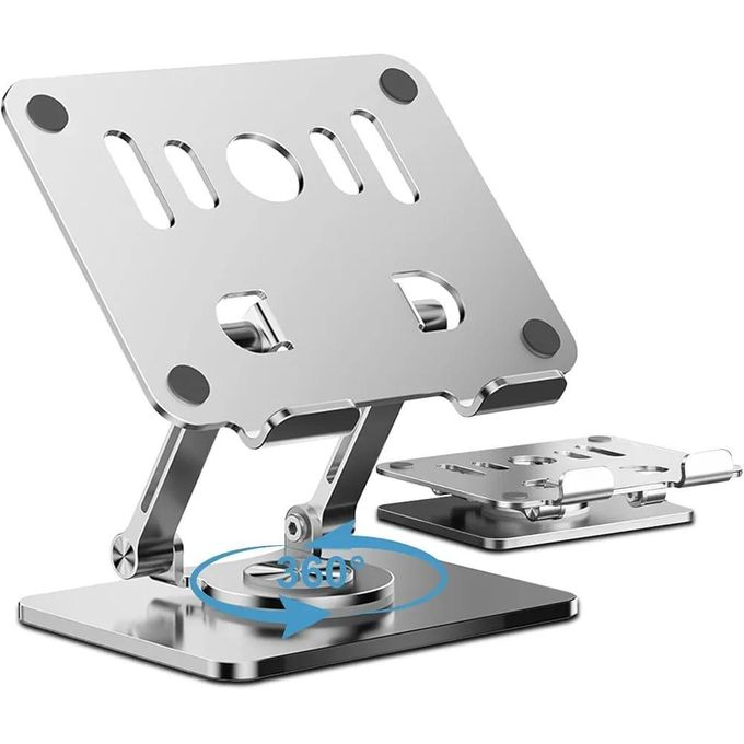 Support Rotatif en Métal pour Tablette et Smartphone – Support Bureau Ergonomique Rotation 360° Pliable image 1