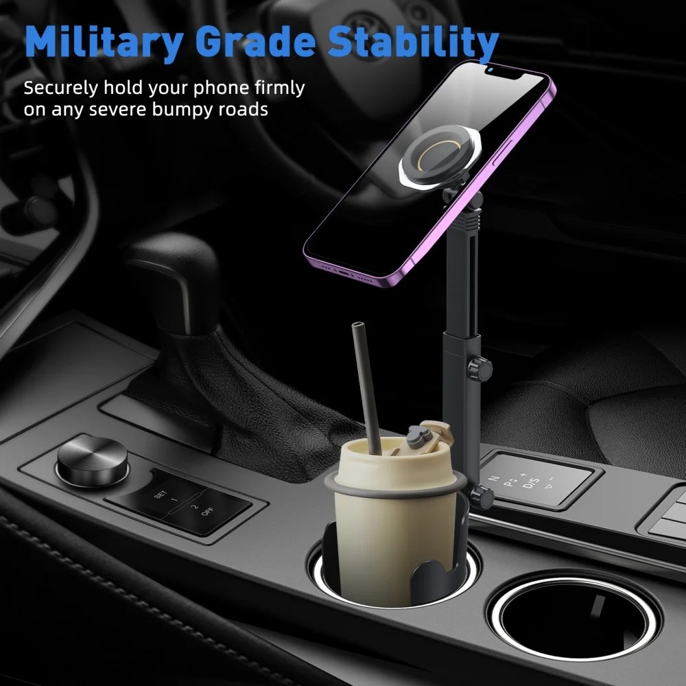 Support Téléphone et Porte-Gobelet Voiture 2-en-1 – Fixation Universelle image 3