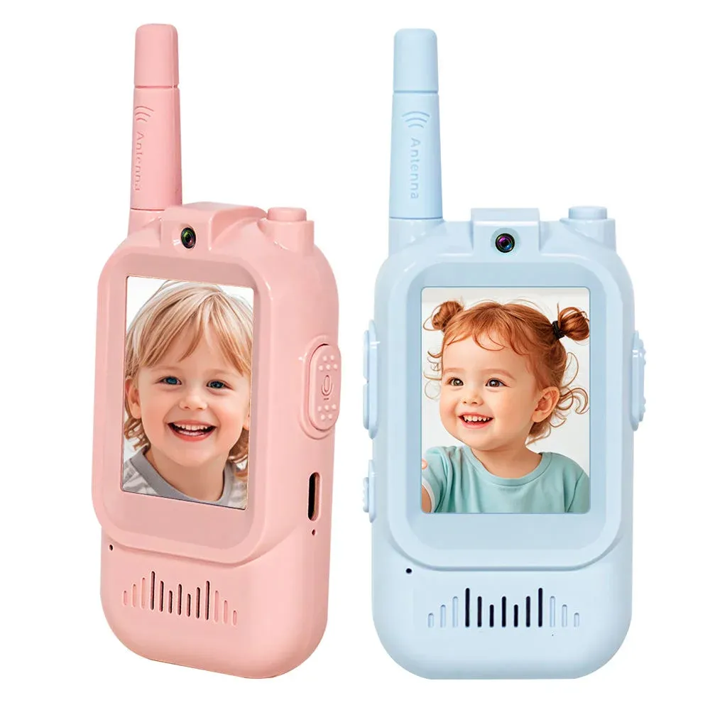 Talkie-Walkie Vidéo pour Enfants (Pack de 2) – Rechargeable, Étanche IP67, Portée 500m