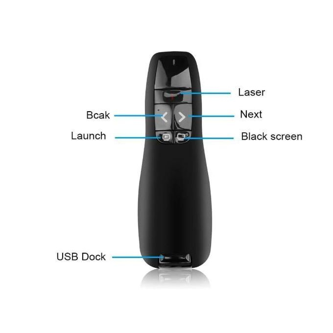 Télécommande de Présentation Pointeur Laser R400 – Télécommande Sans Fil 2.4 GHz pour PowerPoint et Keynoteimage 4