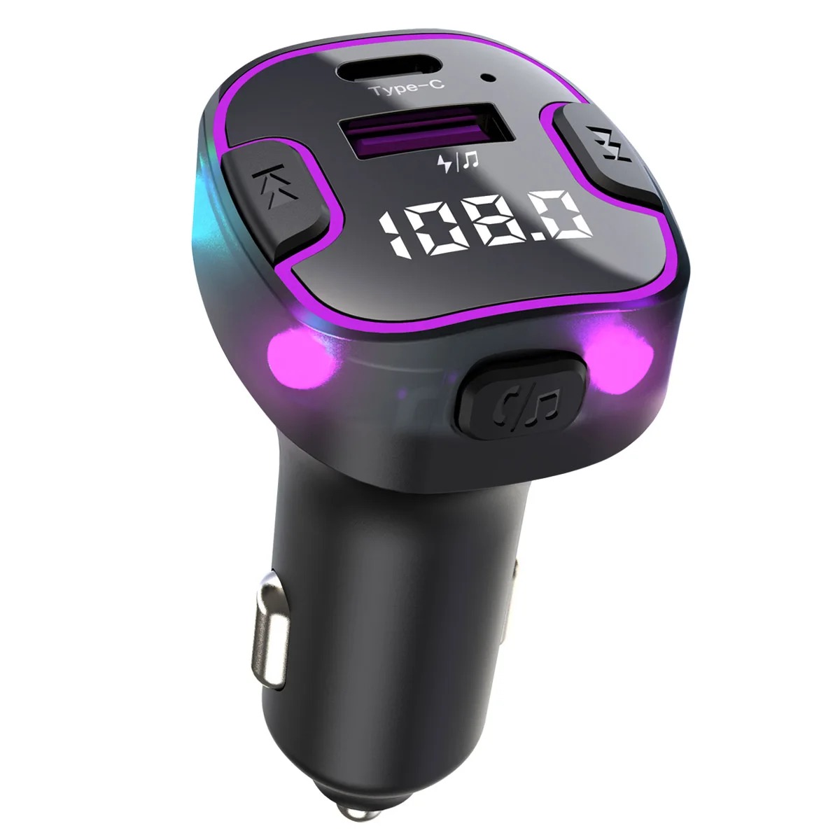 Transmetteur FM Bluetooth Dinex Multifonctionnel – Chargeur Voiture USB 3.1A et Type C, Kit Mains Libres et Lecteur MP3 image 1