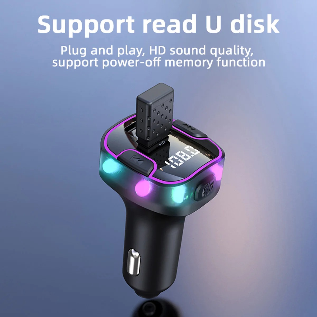 Transmetteur FM Bluetooth Dinex Multifonctionnel – Chargeur Voiture USB 3.1A et Type C, Kit Mains Libres et Lecteur MP3image-2