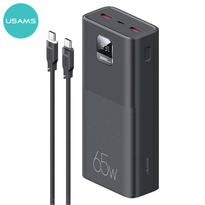 USAMS CD185 – Power Bank 65W 30000mAh pour Laptop et MacBook