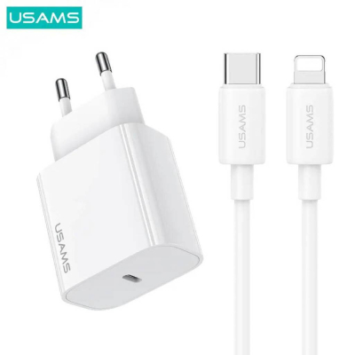 USAMS PD20W – Chargeur Secteur Super Charge Rapide pour iPhone et Android