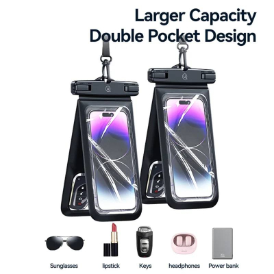 USAMS YD014 – Pochette Étanche Double Poche pour Smartphones jusqu'à 7