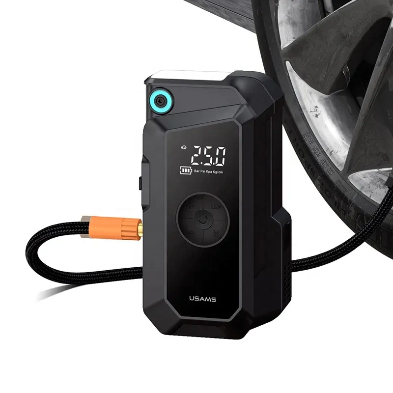 USAMS ZB287 – Démarreur de Voiture 2-en-1 et Pompe à Air Intégrée