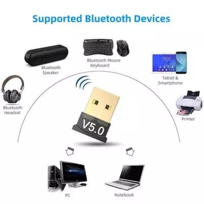 GENERALE - USB Bluetooth 5.0 Adaptateur, USB Bluetooth 5.0 Adaptateur Dongle pour PC Windows 10/8/8.1/7/XP/Vista pour équipements Bluetooth, Casques, Enceintes, Souris, Clavier, Plug & Play-NOIR