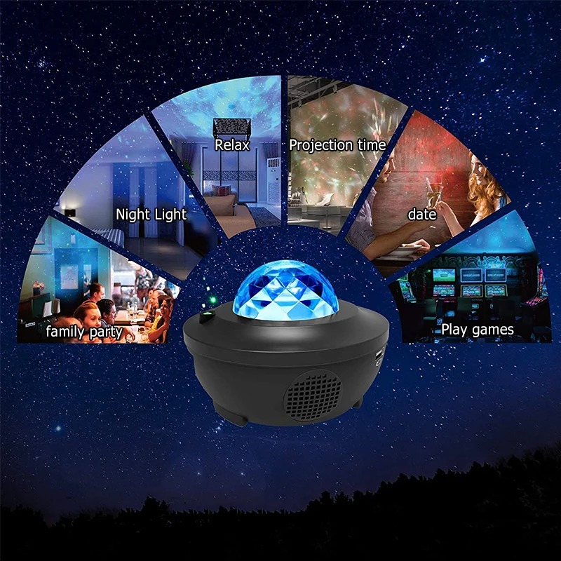 Veilleuse Étoiles Enfants - Projecteur Ciel Étoilé Bluetooth USB - Cadeau Romantique - Lampe Projection Galaxie image 3