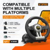 Volant de Course Gaming PXN V3 Pro avec Pédalier – PC, PS4, Xbox One, Switch, Levier de Vitesse & Palettes image 1
