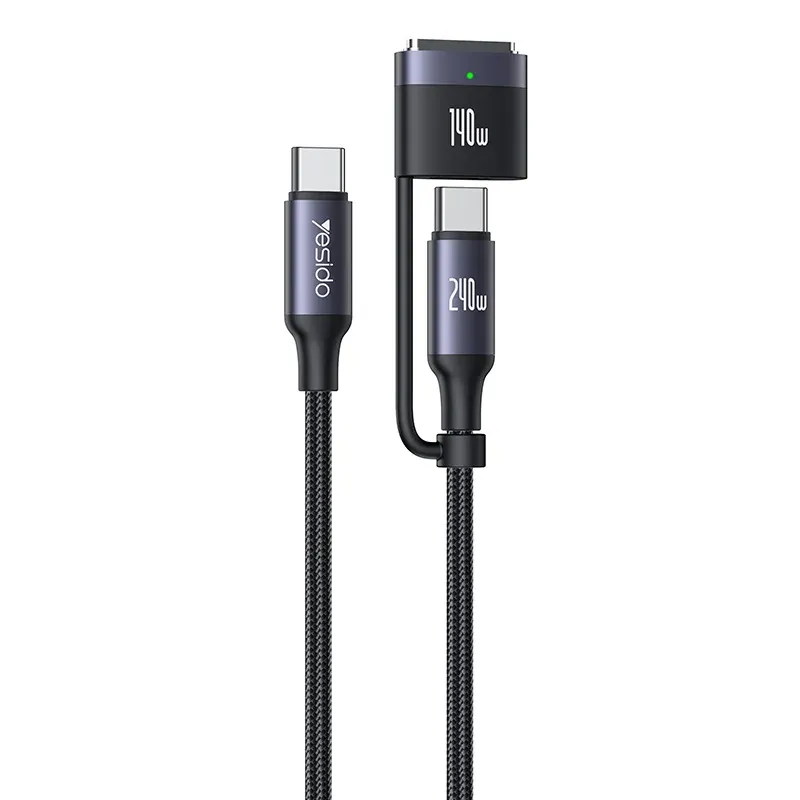 GENERALE - Yesido CA197 240W 2M Magnetic Type-C Cable – Câble de Charge Rapide Magnétique Type-C vers Type-C / Embout T 140W pour Laptops
