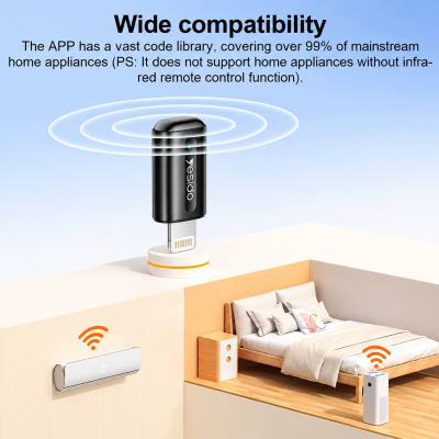 Yesido EC26L Adaptateur Télécommande IR Lightning pour iPhone – Contrôle Universel Intelligent jusqu'à 12 Mètres