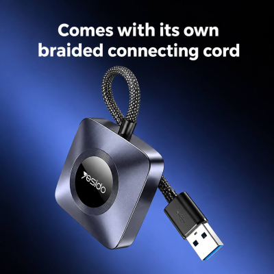 Yesido KM23 Wireless CarPlay Adapter – Boîtier de Conversion CarPlay Sans Fil Plug & Play Haute Stabilité