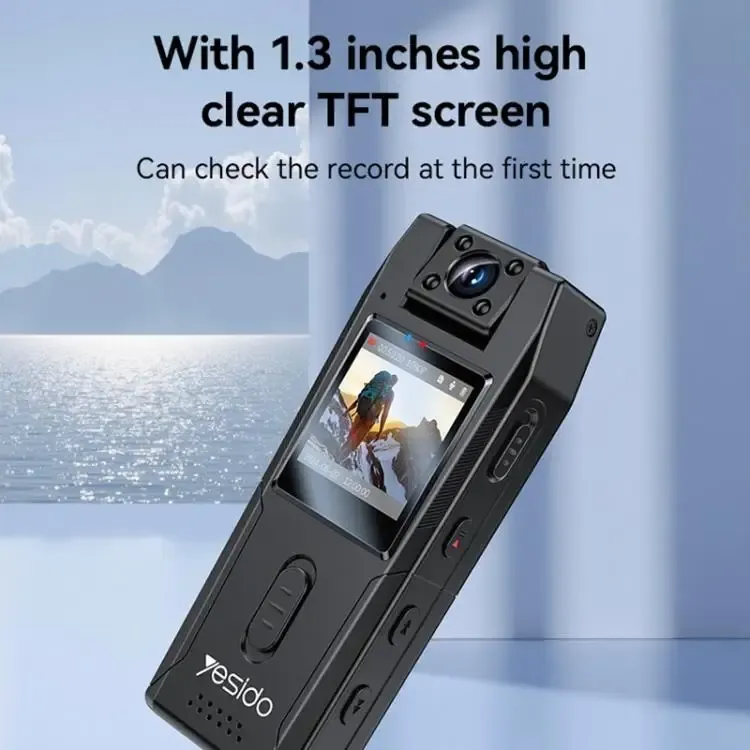 Yesido KM25 Mini Caméra Piéton & Enregistreur Vidéo 1920x1080p – Caméra Nomade avec Écran 1,3 Pouce & Vision Infrarougeimage 4