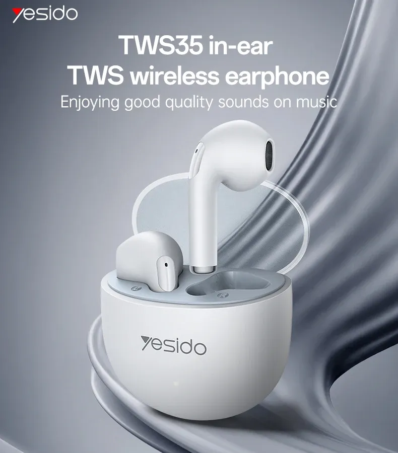 GENERALE - Yesido TWS35 Bluetooth 5.3 Wireless Earphones – Écouteurs Sans Fil Intra-Auriculaires TWS avec Son Ultra HD & Basses Profondes