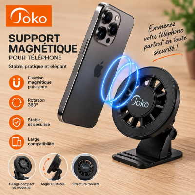 Joko CH-01 AutoHold – Support Aimanté MagSafe avec Design Robuste & Fixation Stable