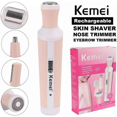 Kemei - Kit Tondeuse 4-en-1 Femme Kemei KM-3024 – Épilateur Corps, Rasoir Visage, Nez & Sourcils