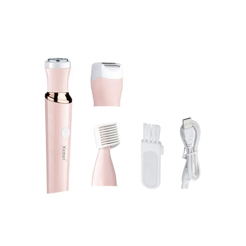 Mini Épilateur Électrique 3-en-1 Kemei KM-4010 – Rasoir, Tondeuse & Taille-Sourcils Portable USB image 3