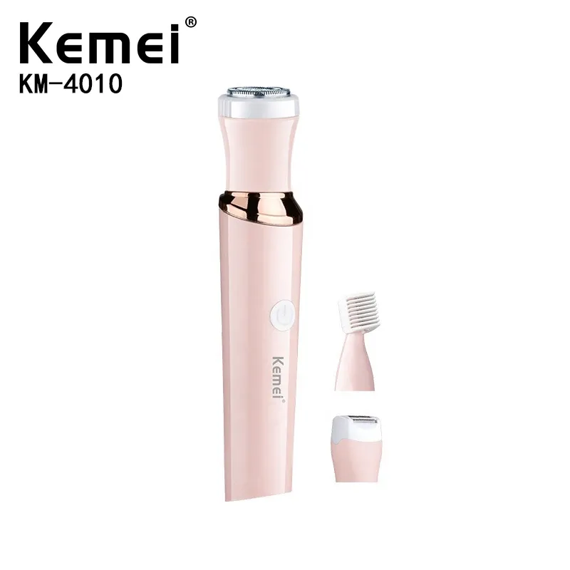 Mini Épilateur Électrique 3-en-1 Kemei KM-4010 – Rasoir, Tondeuse & Taille-Sourcils Portable USBimage 4