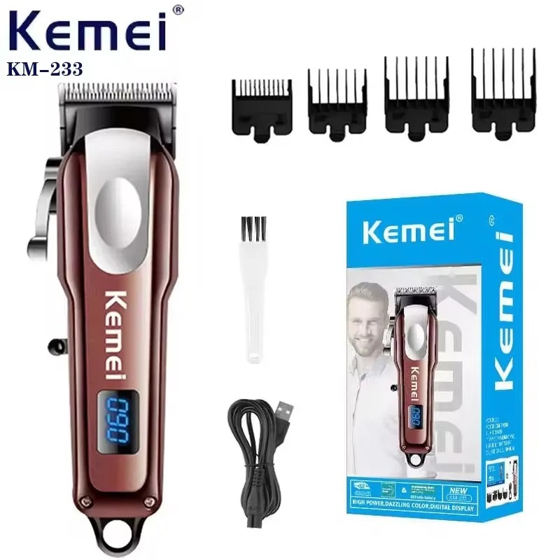 Mini Tondeuse à Cheveux & Barbe Kemei KM-233 – Format Compact, Hauteur Réglable & Sans Fil Rechargeable