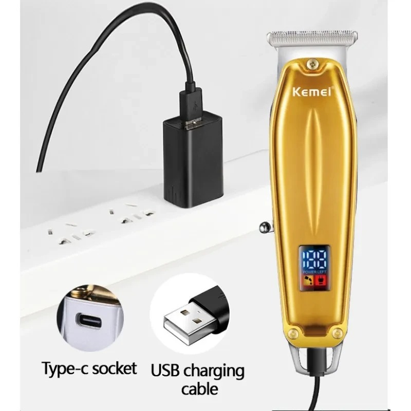 Mini Tondeuse de Gravure Kemei KM-426 – Affichage Numérique LED, Rechargeable USB & Lame Précisionimage 4