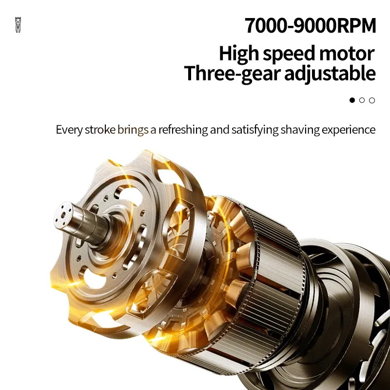 Rasoir Électrique 2 en 1 Kemei KM-T397 – Vitesse Réglable 7000–9000 TR/MIN, Étanche IPX7 & Batterie 1400mAh image 3