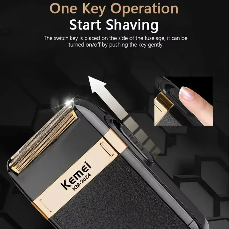 Rasoir Électrique Alternatif Kemei KM-2024 – Étanche IPX4, Double Grille & Rechargeable USBimage 4