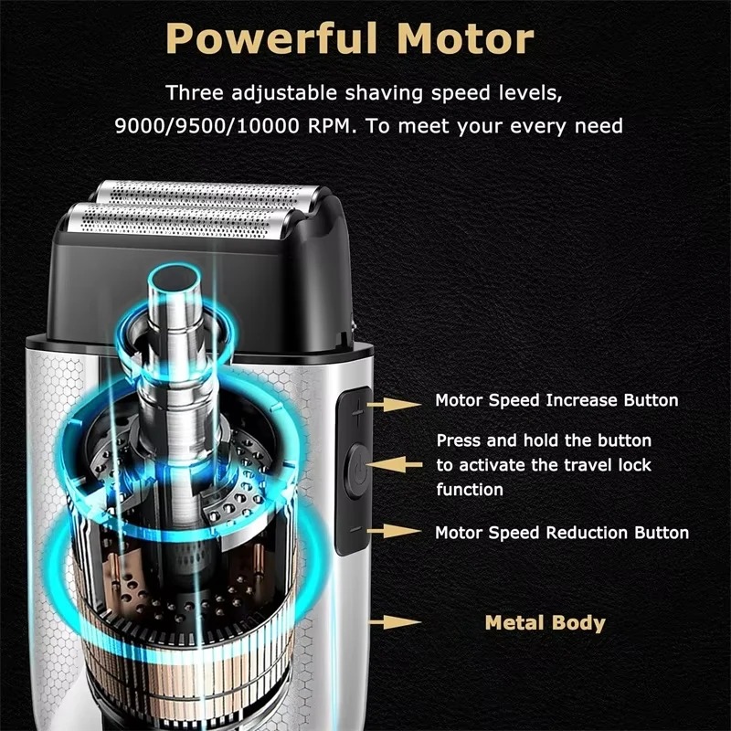 Rasoir Électrique Kemei KM-T402 – Moteur Ultra-Rapide 10000 TR/MIN, Étanche IPX7 & Écran LED image 3
