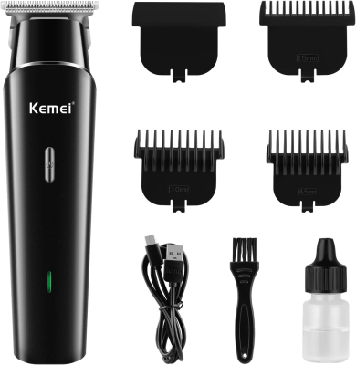 Tondeuse à Cheveux Professionnelle Kemei KM-1115 Noire – Moteur Puissant, Sans Fil & Rechargeable USB