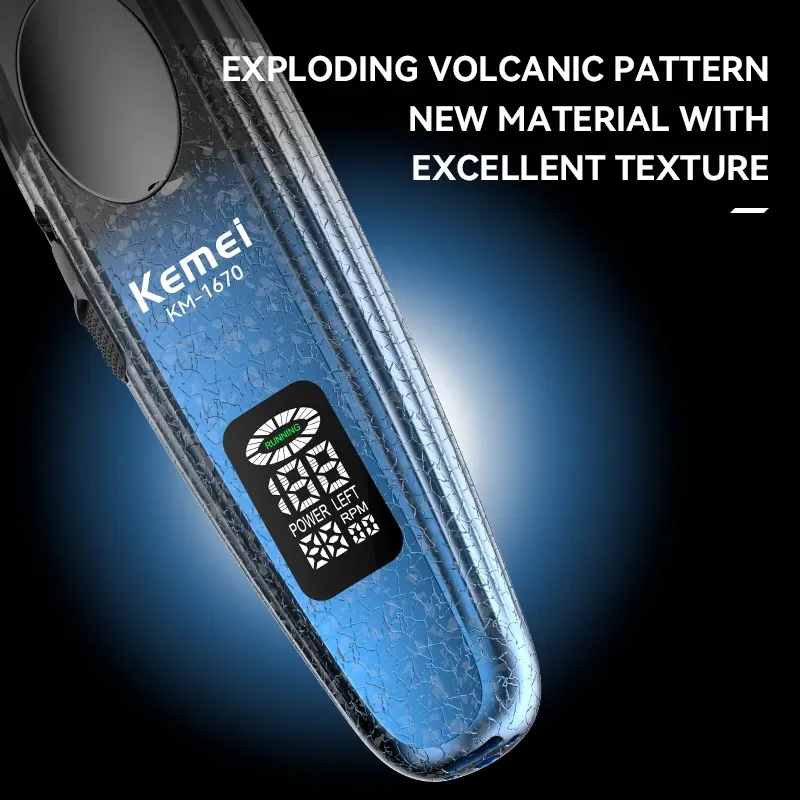 Tondeuse à Cheveux Professionnelle Kemei KM-1670 (Série V003) – Corps Dégradé, Rechargeable USB & Salon image 3