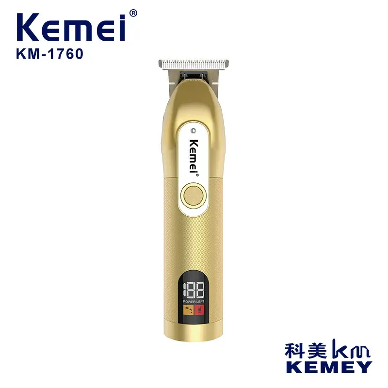 Tondeuse à Cheveux Professionnelle Kemei KM-1760 – Écran LCD, Rechargeable USB & Autonomie 1 à 3h
