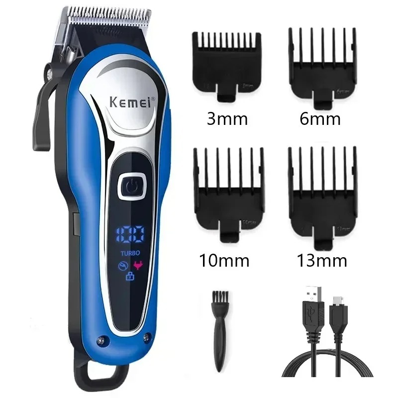 Tondeuse à Cheveux Professionnelle Kemei KM-1995 – Réglage de Précision, Sans Fil & Rechargeable