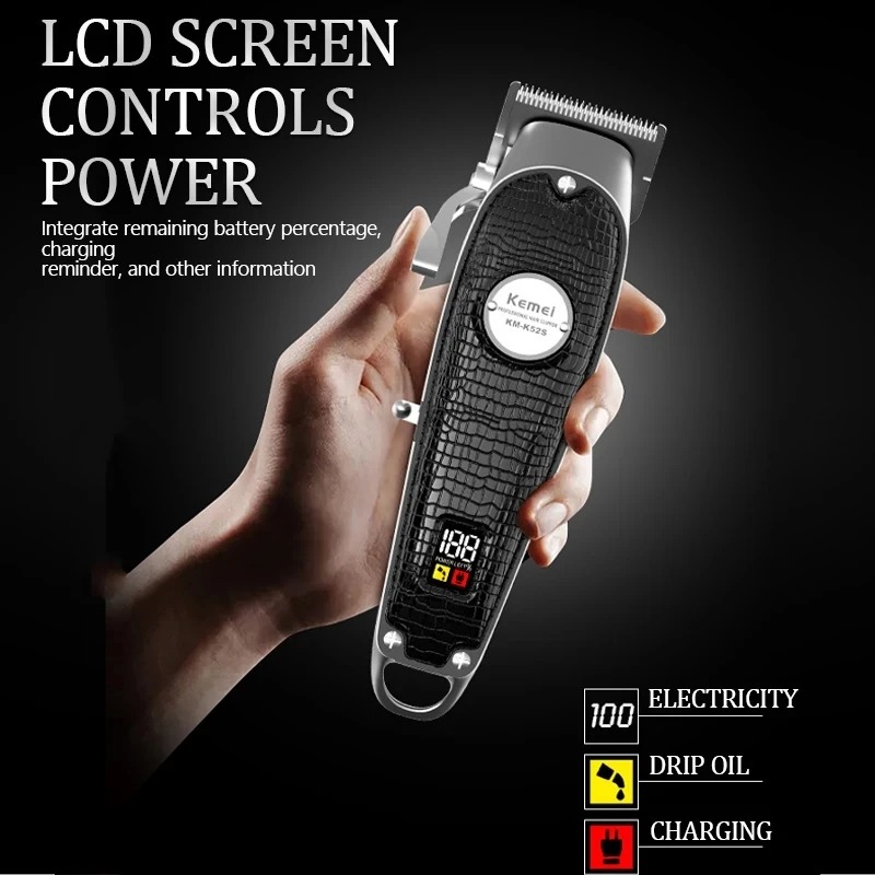 Tondeuse à Cheveux Professionnelle Kemei KM-K52s – Moteur Haute Vitesse, Écran LCD Digital & Rechargeable USB image 3