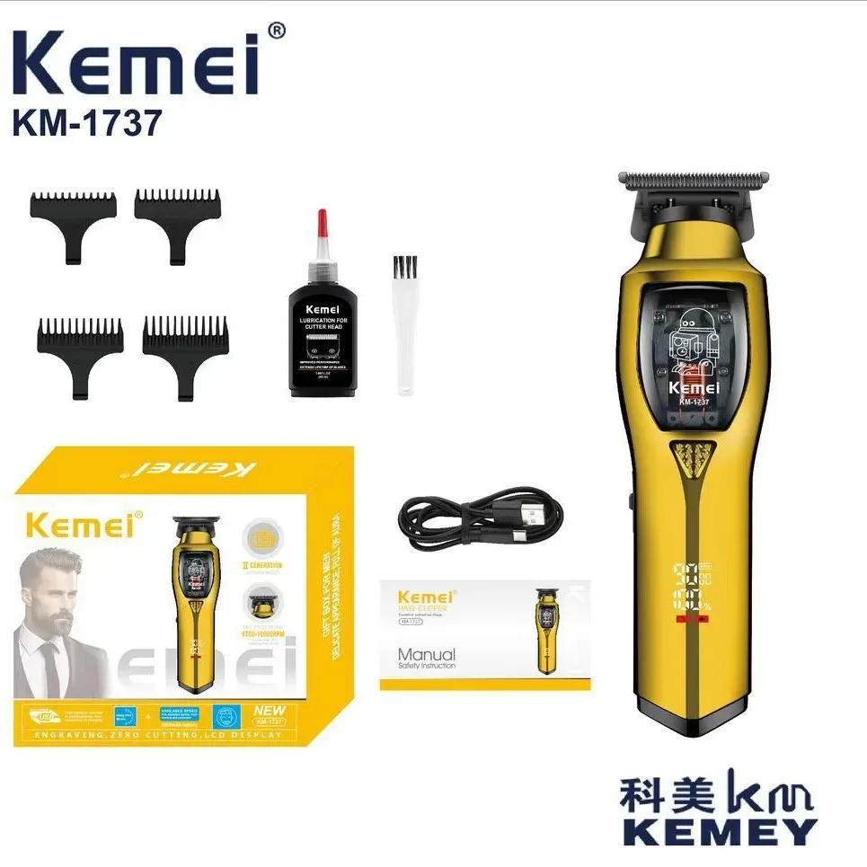 Tondeuse de Coupe Kemei KM-1737 Salon Haute Vitesse – Sans Fil, Rechargeable pour Barbier & Coiffeur image 1