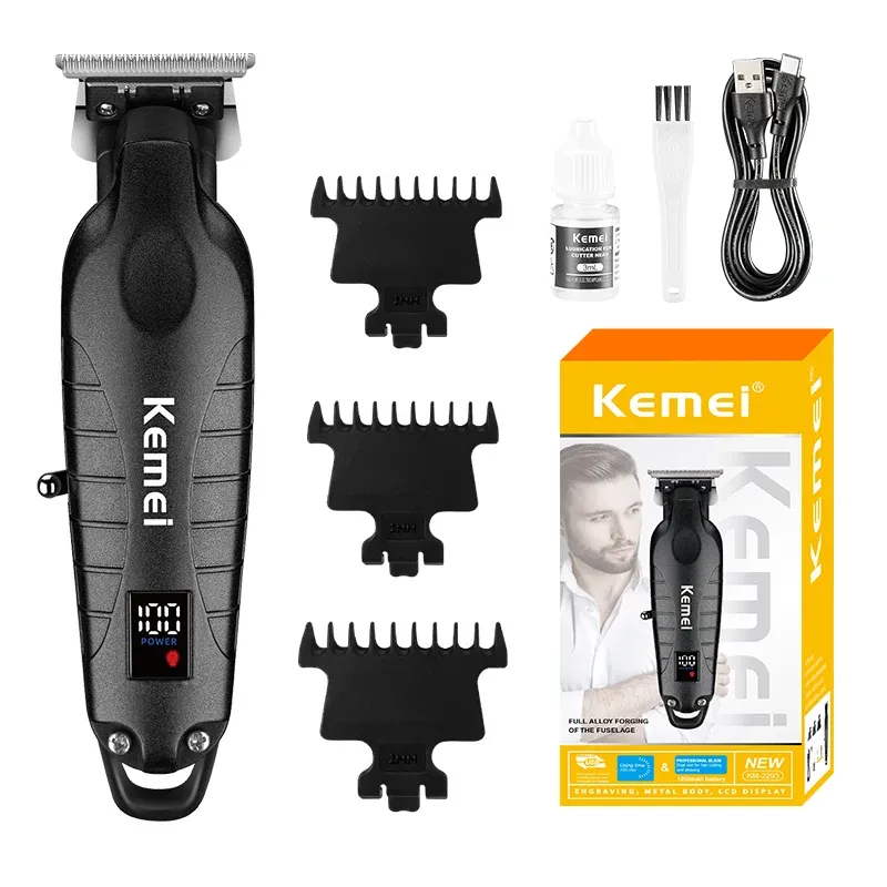 Tondeuse de Coupe Professionnelle Kemei KM-2293 – Tête en Métallurgie des Poudres, 2000 mAh & Moteur 4800 RPM