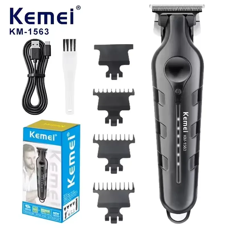 Kemei - Tondeuse de Finition Kemei KM-1563 – Moteur 7200 TR/MIN, Lame Trimmer Tracés & Batterie 1200mAh