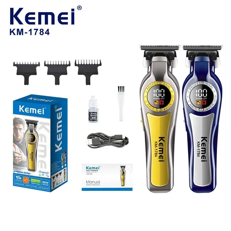 Kemei - Tondeuse de Finition Professionnelle Kemei KM-1784 – Lame T-Blade Zero Gap, Moteur 7200 TR/MIN & Sans Fil