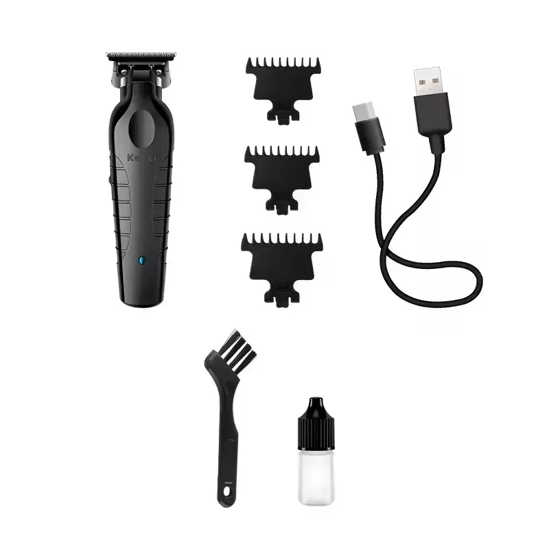 Tondeuse de Finition Professionnelle Kemei KM-2299 – Coupe à Blanc 0mm Zero Gap, Lame T-Blade & Recharge USBimage 4