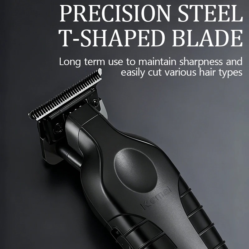 Tondeuse de Finition & Sculpture Kemei KM-2299D – Base de Charge, Lame T-Blade & Rechargeable USBimage-2