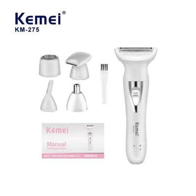 Tondeuse Épilateur Multifonction Kemei KM-275 5 en 1 – Kit d'Épilation Électrique Rechargeable pour Femmes, Soin Corporel Complet