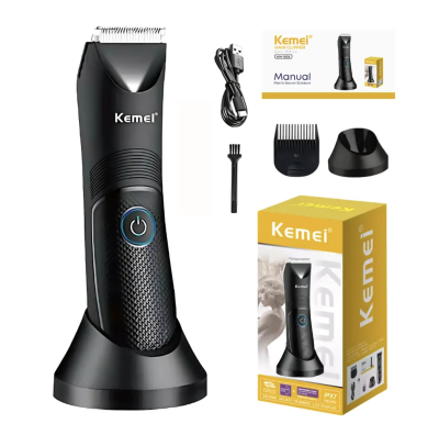 Kemei - Tondeuse et Rasoir Intime Kemei KM-1838 – Lame Céramique / Inox, Étanche IPX7 & Rechargeable USB