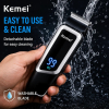 Tondeuse Professionnelle Kemei KM-3297 – Écran LED Digital, Lames Acier Inox & Charge USBimage 4