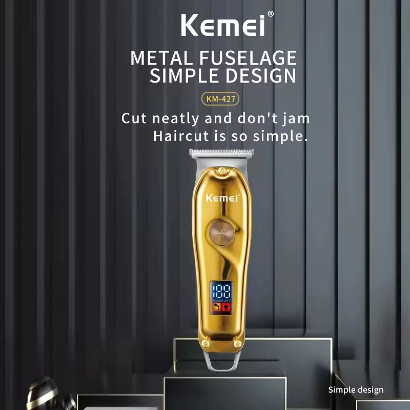 Tondeuse Professionnelle Kemei KM-427 – Écran LED Numérique, Lame Réglable & Rechargeable USBimage 4