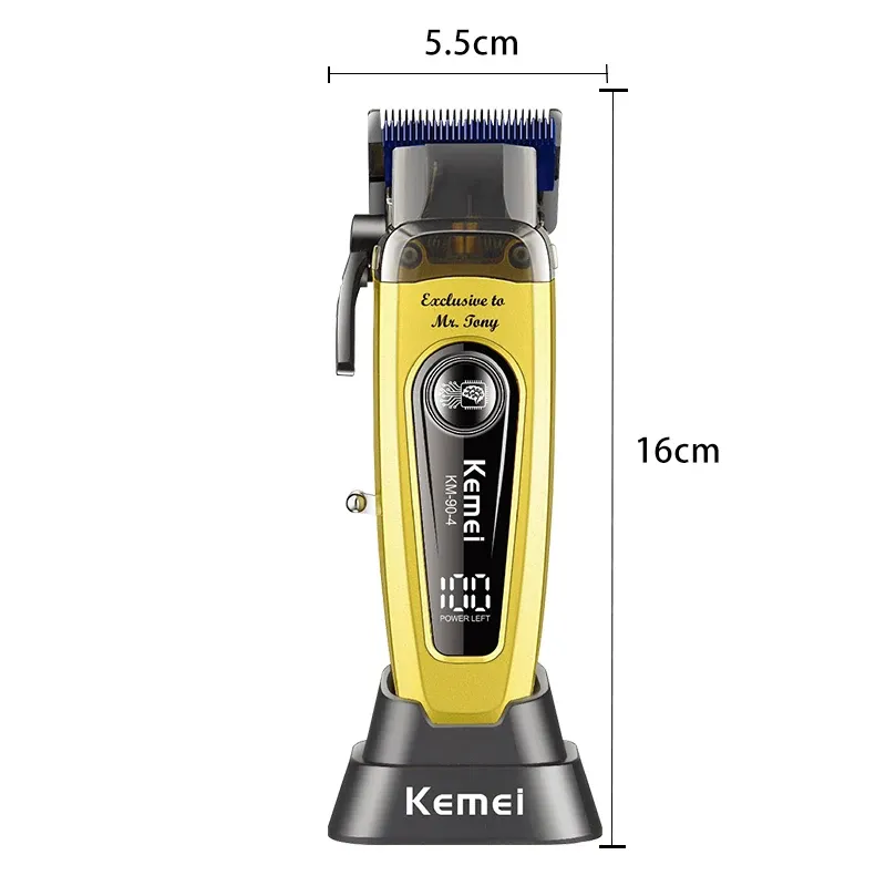 Tondeuse Professionnelle Kemei KM-90-4 – Moteur Mégapuissant 11500 TR/MIN, 10W, Lames Ajustables & Socleimage-2